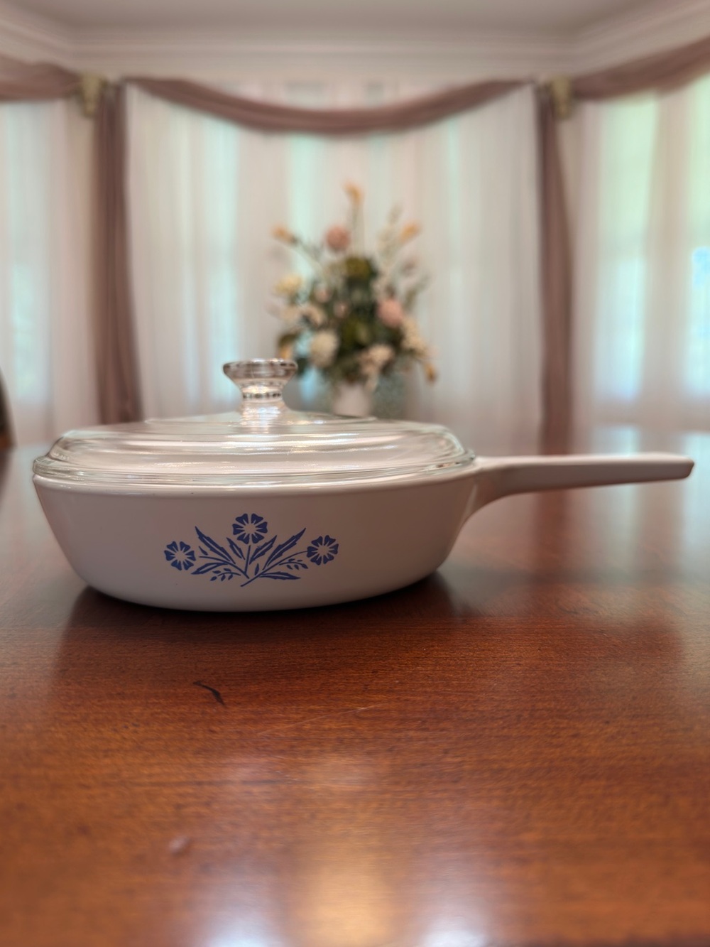 Vintage Blue Cornflower 6.5 Inch Skillet & Original Lid